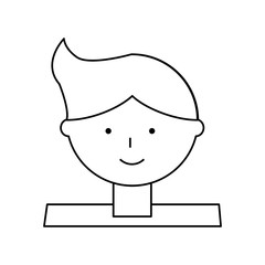 Man cartoon profile over white background vector illustration