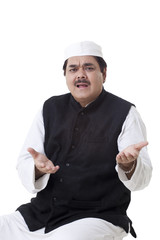 Male politician gesturing 