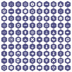 100 logotype icons hexagon purple