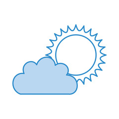 Beautiful fantasy cloud with sun vector illustration design