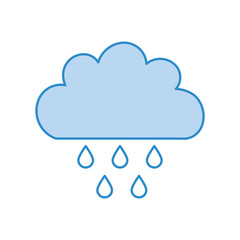 Beautiful fantasy cloud with rain drops vector illustration design
