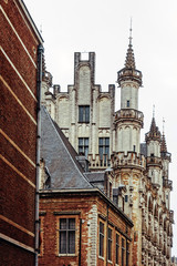 Fototapeta na wymiar Street view of Buildings around city in brussel, Belgium.