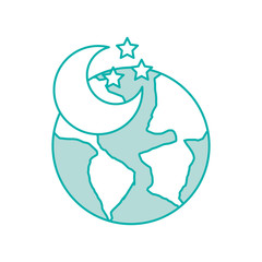 world planet earth with moon vector illustration design