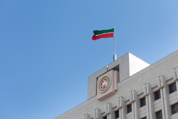 A part of building with flag