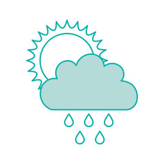 Beautiful fantasy cloud with sun and rain drops vector illustration design