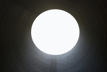 Pipe of large diameter. Inside view