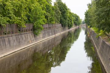 Water channel with stone coasts