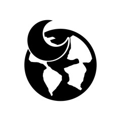 world planet earth with moon vector illustration design