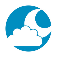 Beautiful fantasy cloud with moon vector illustration design