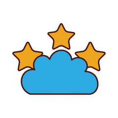 Beautiful fantasy cloud with stars vector illustration design