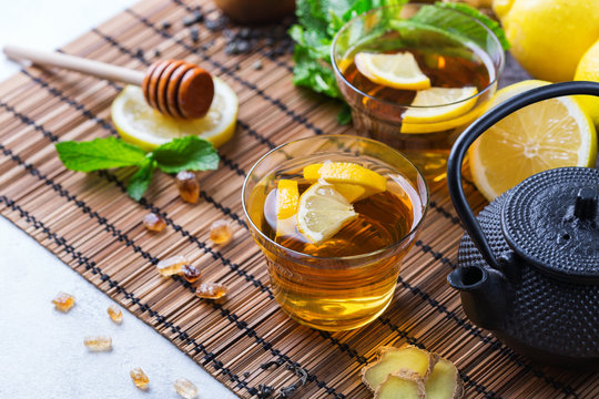 Japanese chinese tea teapot lemon ginger mint