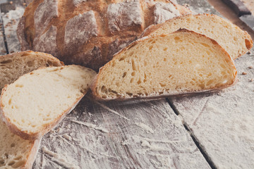 Bakery concept. Plenty of sliced white bread background