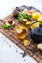 Japanese chinese tea teapot lemon ginger mint