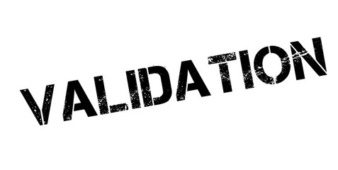Validation rubber stamp. Grunge design with dust scratches. Effects can be easily removed for a clean, crisp look. Color is easily changed.