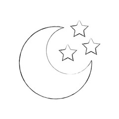 cute moon with stars vector illustration design