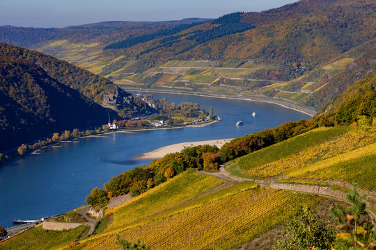 Der Rhein bei Assmannshausen im Herbst