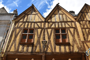 Maisons à pans de bois à Auxerre en Bourgogne, France
