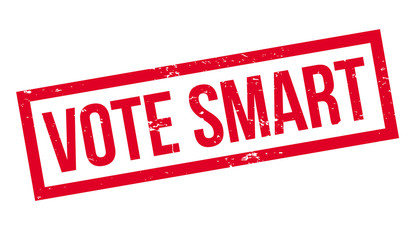 Vote Smart rubber stamp. Grunge design with dust scratches. Effects can be easily removed for a clean, crisp look. Color is easily changed.