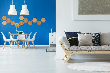 Eco blue contemporary loft apartment
