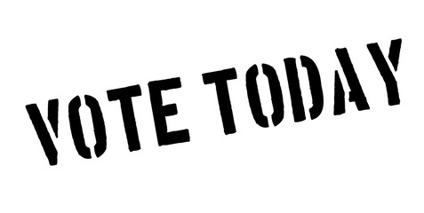Vote Today rubber stamp. Grunge design with dust scratches. Effects can be easily removed for a clean, crisp look. Color is easily changed.