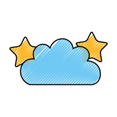 Beautiful fantasy cloud with stars vector illustration design
