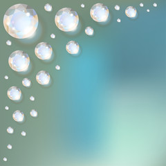 Diamonds in the corner on a light blue bokeh background.