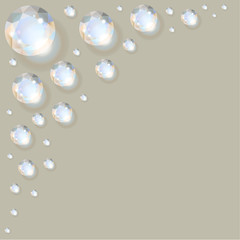 Diamonds in the corner on a grey background.