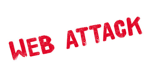 Web Attack rubber stamp. Grunge design with dust scratches. Effects can be easily removed for a clean, crisp look. Color is easily changed.