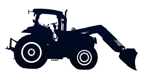 Силуэт большого трактора