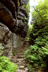 Treppe am Felsen in der sächsischen Schweiz