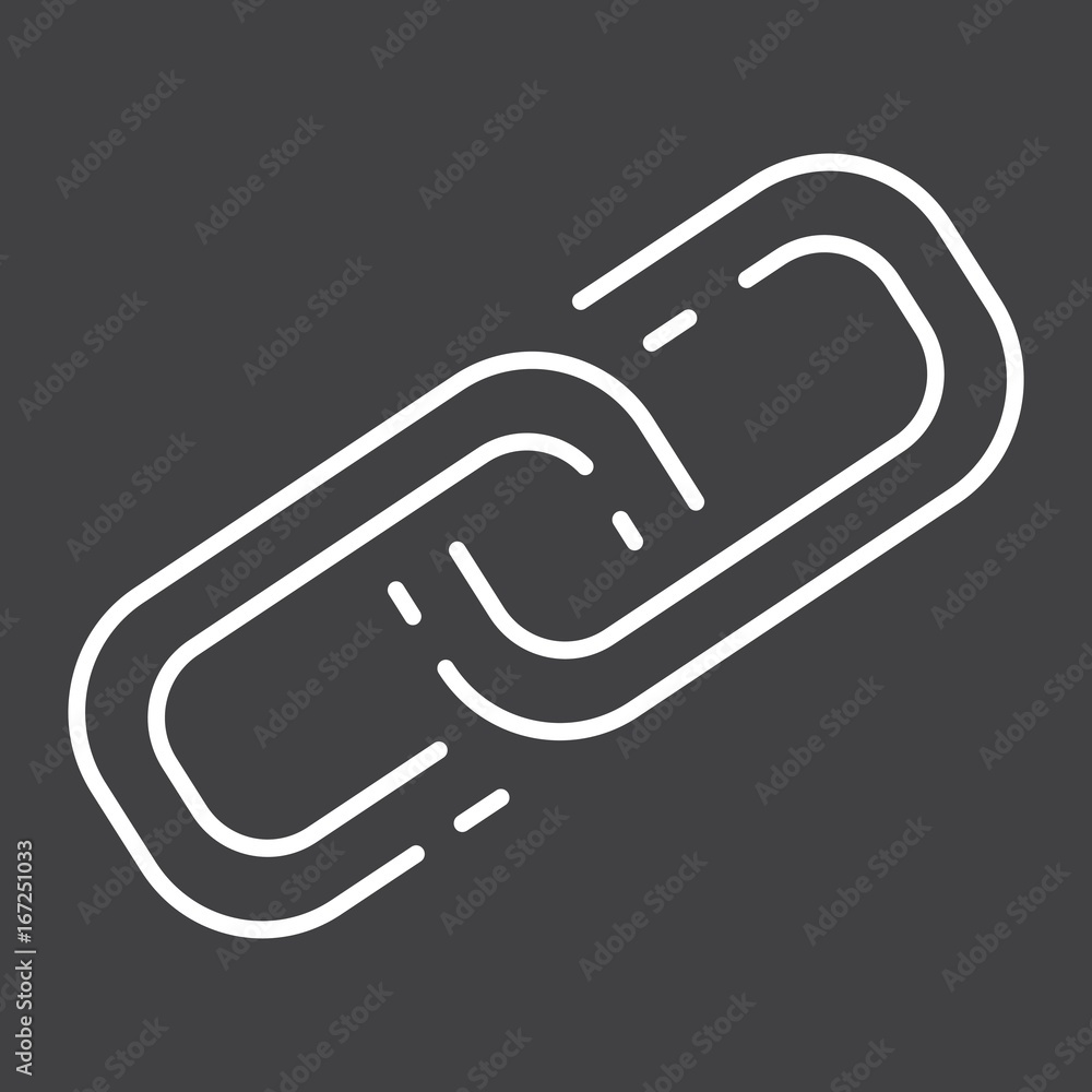 Aufkleber link building line icon, seo and development, chain sign vector graphics, a linear pattern on a blac