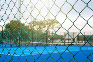 Fototapeta premium Tennis court in blurry for background