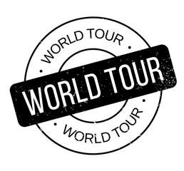 World Tour rubber stamp. Grunge design with dust scratches. Effects can be easily removed for a clean, crisp look. Color is easily changed.
