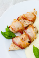 fresh meat wrapped with bacon