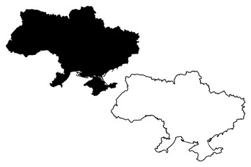 Ukraine map vector illustration, scribble sketch Ukraine