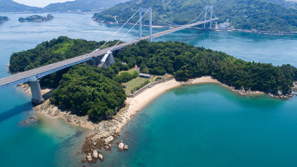 見近島と瀬戸内海（しまなみ海道）　空撮