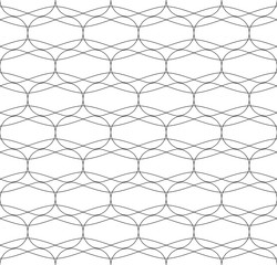 Obraz premium Vector seamless pattern. Modern stylish texture. Monochrome geometric pattern. A grid of curved threads. 