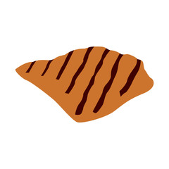 Isolated grilled meat on a white background, Vector illustration