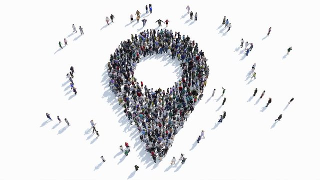 people shape of sign map pointer