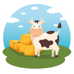 farming and agriculture hay bales icon