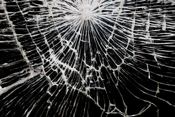 Broken mirror / Abstract broken mirror on black background.