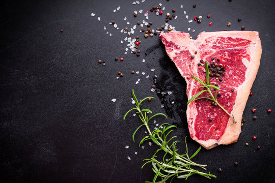 Raw marbled meat steak