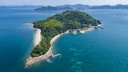 Fototapeta premium 小島 おしま（愛媛県今治市） 空撮