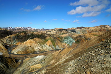 Island, Vulkanlandschaft bei Landmannalaugar mit Farben von Rhyolit