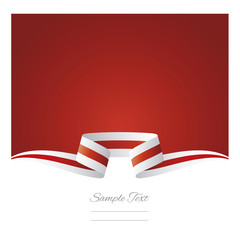 Abstract background white red flag ribbon