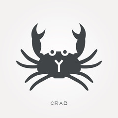 Silhouette icon crab