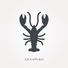 Silhouette icon crawfish