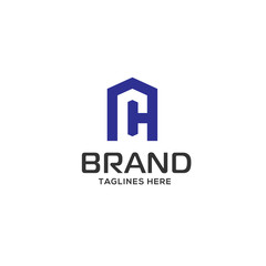 letter CH real estate logo, Real estate logo concept illustration, letter CH as house logo vector