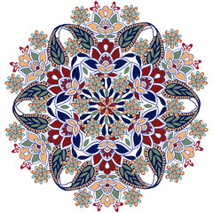 Oriental floral mandala. Persian mandala isolated on white background