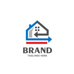 home loan logo, Real estate vector logo, Home with window simple house symbol, realty building logo